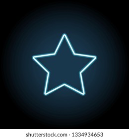star icon in neon style. Simple thin line, outline vector of web, minimalistic icons for UI and UX, website or mobile application