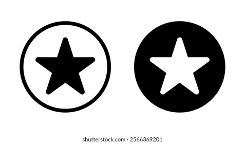 Star icon on black circle. Stars, favorite concept