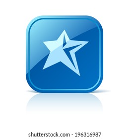 Icono de estrella en botón web azul
