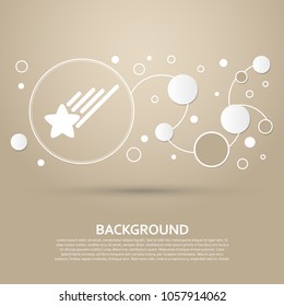 Star Icon on a brown background with elegant style and modern design infographic. Vector illustration