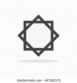 Star icon on gray background. Vector illustration. Symbol of Islam.
