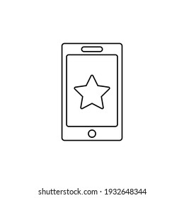 star icon on phone. User rating sign feedback icon