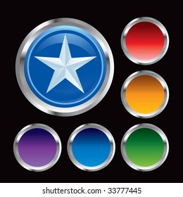 Sternsymbol auf runde mehrfarbige Web-Buttons