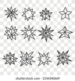 Star icon on transparency background. Creative idea design for decoration template, web page, brochure, presentation. Line vector illustration use for your project.