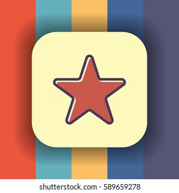 star icon with outline and flat offset color