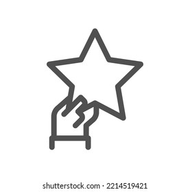 Esquema de icono de estrella y vector lineal.
