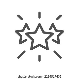 Esquema de icono de estrella y vector lineal.
