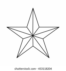 Star Icon In Outline Style Isolated Vector Illustration