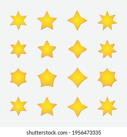 star icon pack. star icon element isolated bundle premium vector