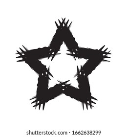 Icono de estrella pintado, diseño gráfico de arte, aislado en el vector de fondo blanco