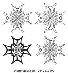 Star icon pattern. Abstract spiked shape. Symmetrical line figure. Vector starburst form.
