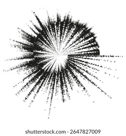 Patrón de icono de estrella. Símbolo de explosión radiante. Vector de bengala geométrica. Diseño dinámico negro.