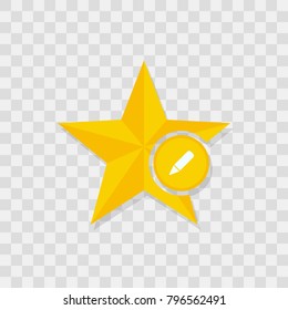 Star icon, pen icon sign vector symbol