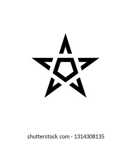 Star icon with polygon, logo template