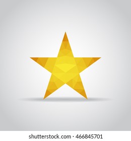 Star icon in polygonal style on a gray background