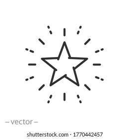 star icon, quality concept, premium rating, thin line web symbol on white background - editable stroke vector illustration eps10