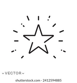 star icon, quality concept, premium rating, thin line symbol isolated on white background, editable stroke eps 10 vector illustration