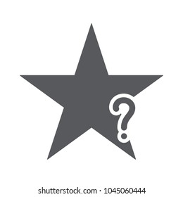 Star icon with question mark. Star icon and help, how to, info, query symbol. Vector icon