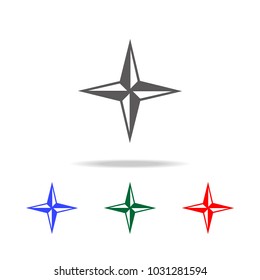 star icon, ranking mark with four rays. Elements in multi colored icons for mobile concept and web apps. Icons for website design and development, app development on white background