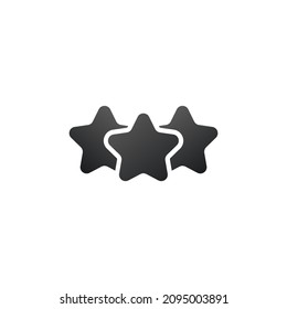 Star icon, ranking mark. Three stars customer product rating review. Stock vector illustration isolated