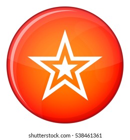 Star icon in red circle isolated on white background vector illustration