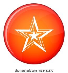 Star icon in red circle isolated on white background vector illustration