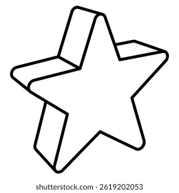 Icono de estrella representado por el icono de estrella simple Estilo de línea.