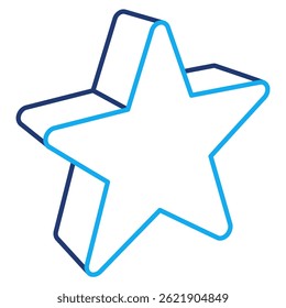 Icono de estrella representado por el icono de estrella simple estilo de línea dual.