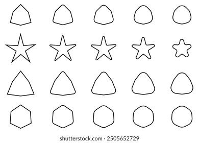 Star icon. Retro futuristic sparkle icons collection. Set of star shapes. Abstract cool shine effect sign vector design. Templates for design, posters, projects, banners, logo. Star icon vector set. 