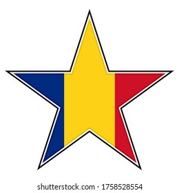 star icon with romania flag
