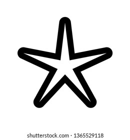 Star icon with rounded corners. Bold linear vector illustration.