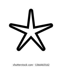 Star icon with rounded corners. Bold linear vector illustration.