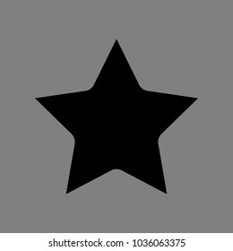 Star Icon with rounded corners of inner radius. Vector. Black icon on medium gray background. Isolated.