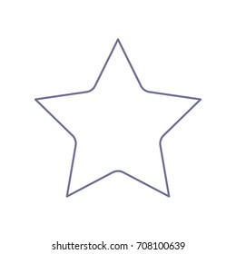 Star Icon with rounded corners of inner radius. Vector. Violet linear icon on white background. Isolated.