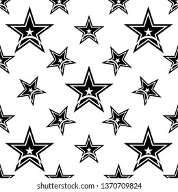 Star Icon Seamless Pattern, Star Shape Icon Vector Art Illustration