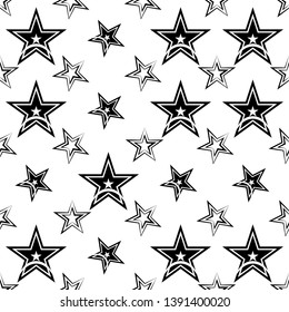 Star Icon Seamless Pattern, Star Shape Icon Vector Art Illustration