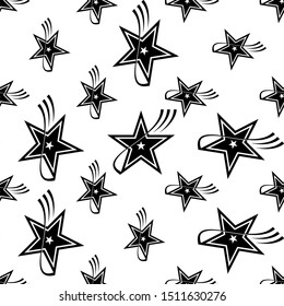 Star Icon Seamless Pattern, Star Shape Icon Vector Art Illustration