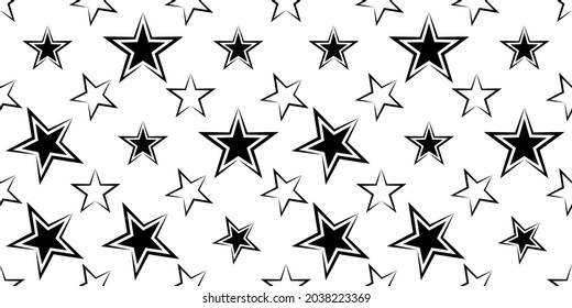 Star Icon Seamless Pattern, Star Shape Icon Vector Art Illustration