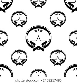 Star Icon Seamless Pattern, Star Shape Icon Vector Art Illustration