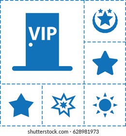 Star icon. set of 6 star filled icons such as sun, star, fireworks