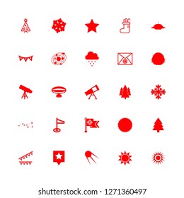 star icon set about snowflake, hole, planets and garlands vector set