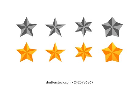Star icon set. Star design. Flat style. Vector icons
