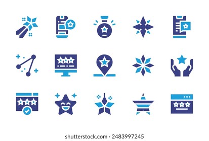 Star icon set. Duotone color. Vector illustration. Containing northstar, star, stars, rating, review, medal.
