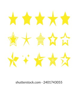 Star icon set element Christmas decoration 