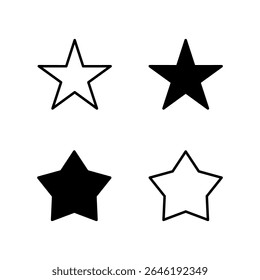 Ícone de estrela definido. Símbolo do ícone Favorito. 