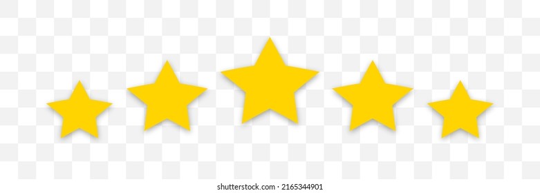 Star icon set. Five star rate. Gold stars icons collection. Vector isolated illustration.