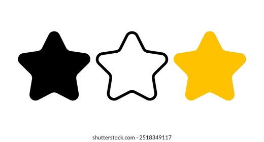 Star icon set. flat illustration of vector icon on white background