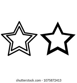 Star icon set, isolated on white background