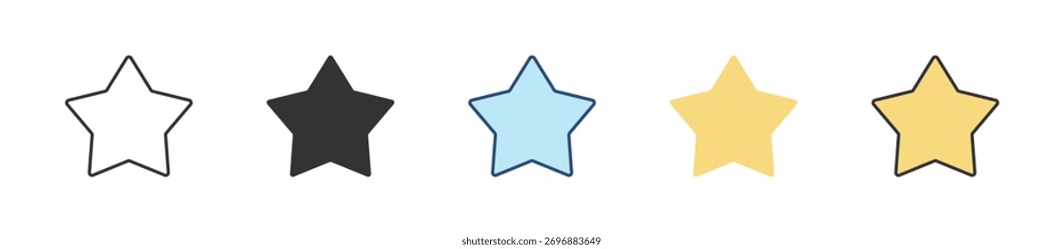 Conjunto de iconos de estrellas Colección de estilo múltiple