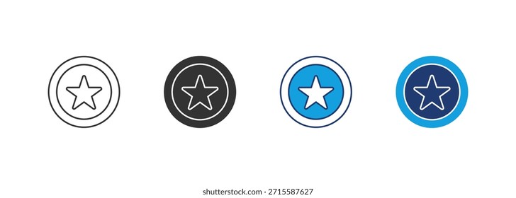 Conjunto de iconos de estrellas Colección de estilo múltiple